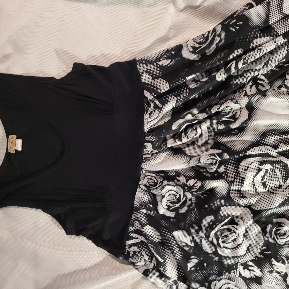 Elegant Black and White Asymmetrical Dress